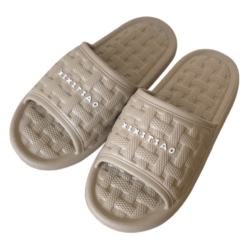 New Style Personalized Woven Plaid Soft Bottom Outdoor Home Sandals and Slippers for Couple Summer Men and Women's Slip-on Slippers