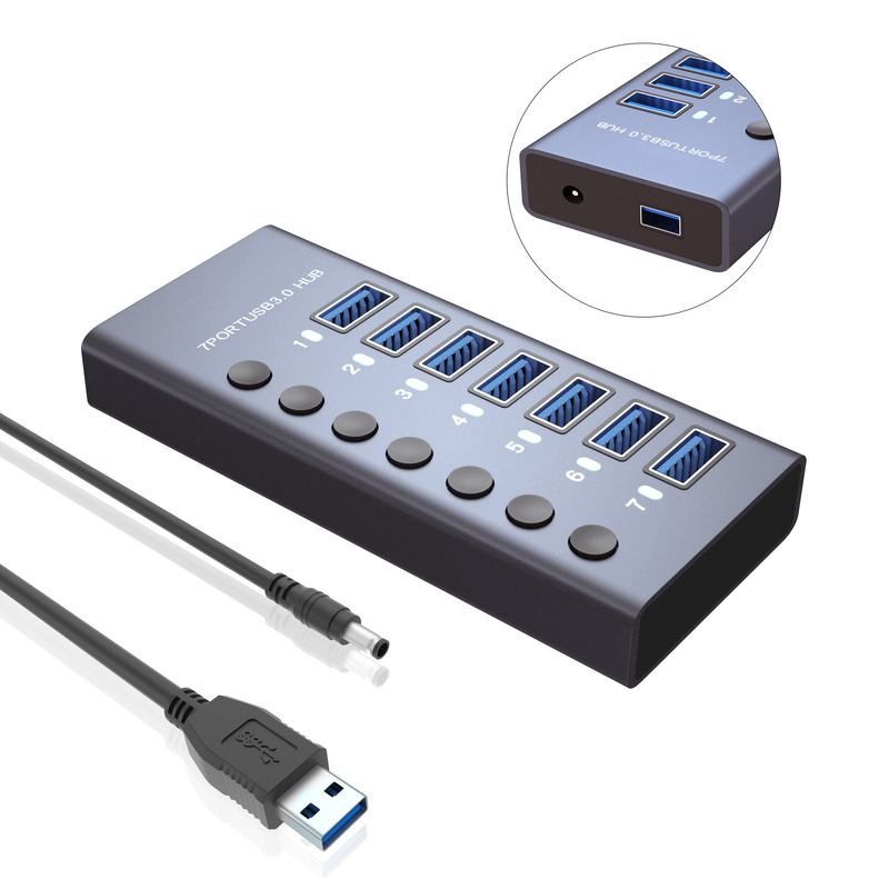USB3.0HUB docking station 10-port 7-port 4-port high-speed computer hub with switch splitter external power supply USB3.0HUB docking station 10-port 7-port 4-port high-speed computer hub with switch splitter external power supply