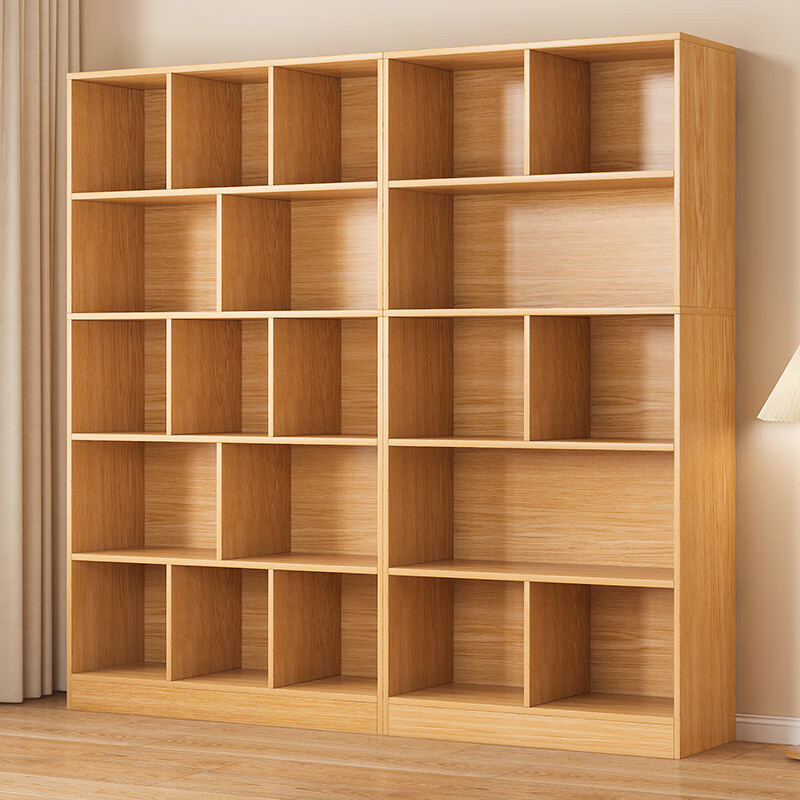 书架一体靠墙客厅整墙置物架落地学生家用书柜储物柜收纳格子柜子