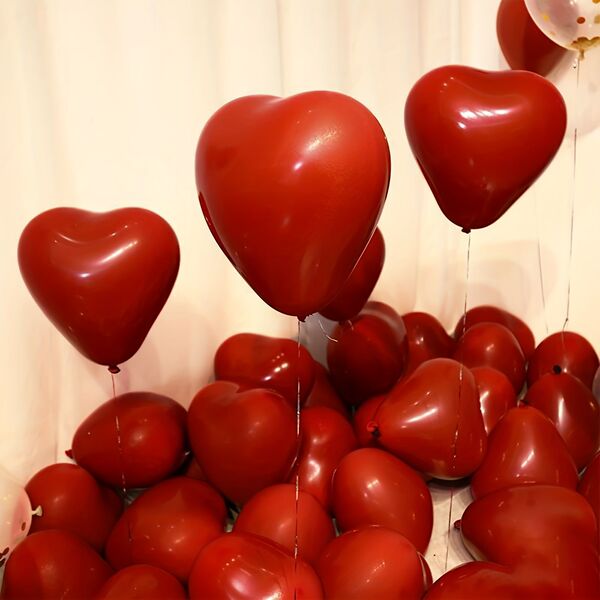 Double-layer festive explosion-proof balloon heart shaped