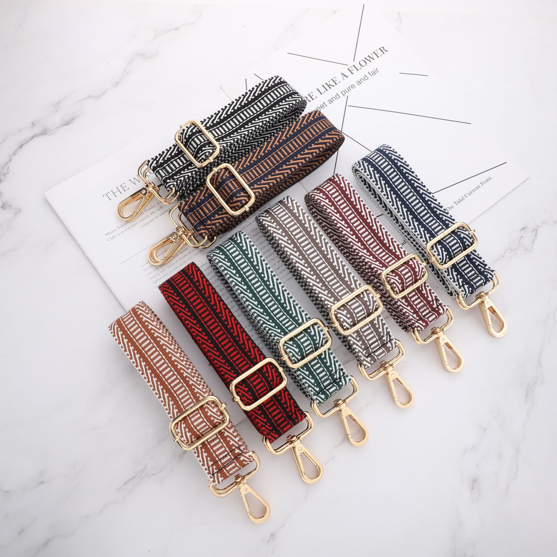 Polyester Stripe Bag Strap display picture 1