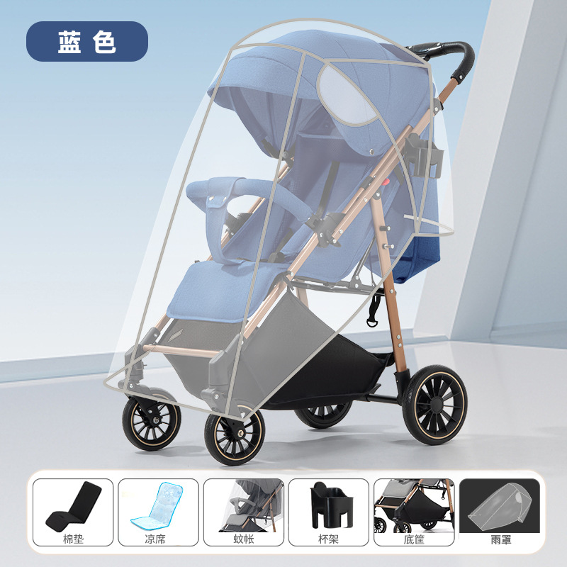 cochecito para bebés que se puede sentar y acostar, coche plegable ligero para bebés de dos vías amortiguador para recién nacidos para caminar artefacto mágico