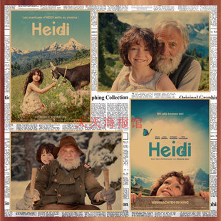 Heidi and Grandpa Classic Family Movie Poster Bar Cafe Retro Kraft Paper Decorative Wall Painting 608