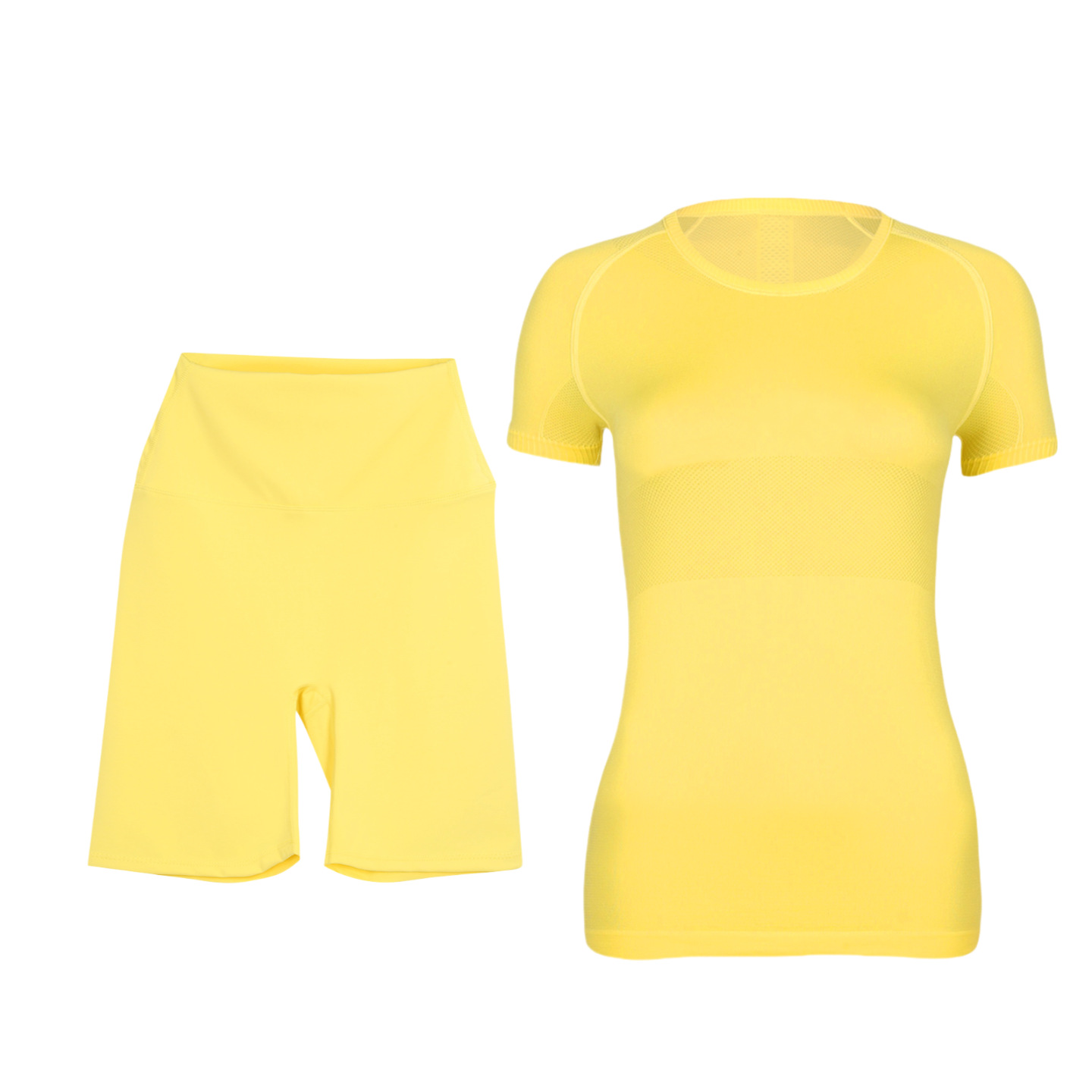 Women's Short Sleeve And Shorts Set Breathable Active Workout Outfit_voghion.com