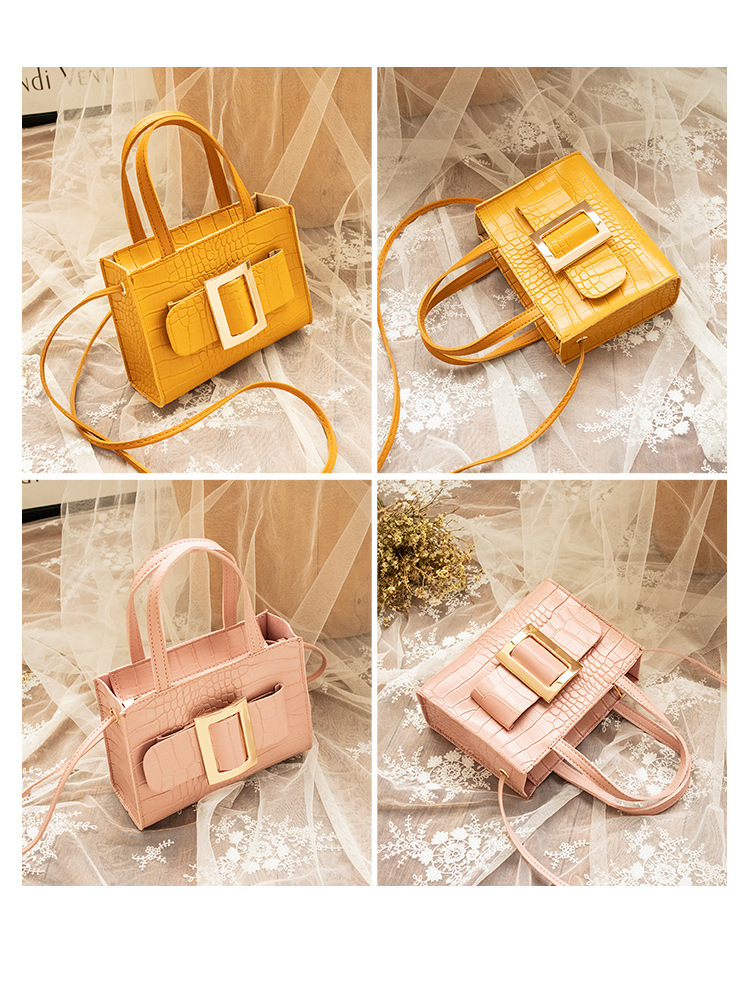 trend handbags solid color crocodile pattern messenger bag metal decoration fashion shoulder bag NHJYX541517picture4
