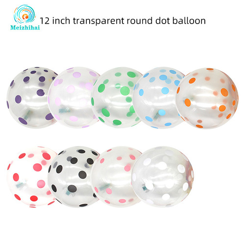12 inch thick transparent polka dot balloon polka dot transparent candy balloon decoration party supplies bar KTV