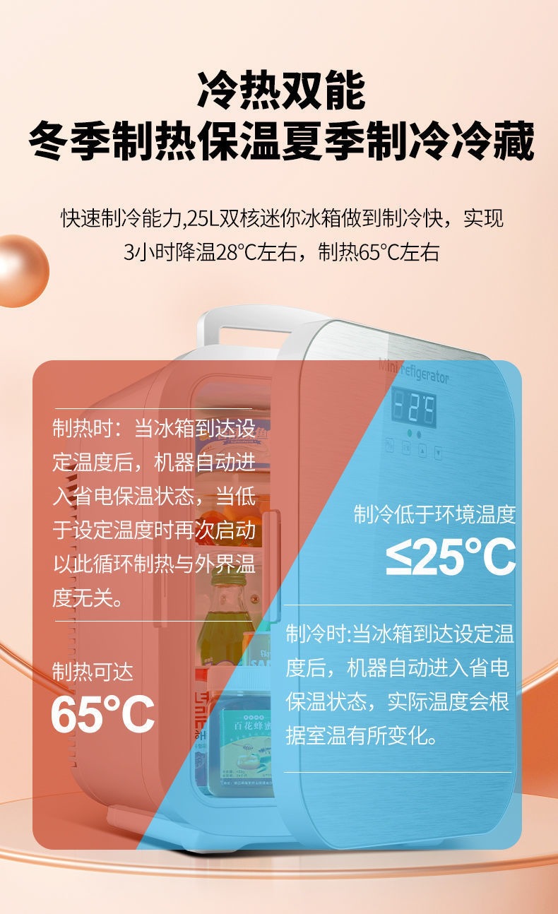 Mini Refrigerator for Car, Home, Dormitory, Single-Person Dorm, Mi Small Refrigerator, Cosmetics Cooler, Direct Sale