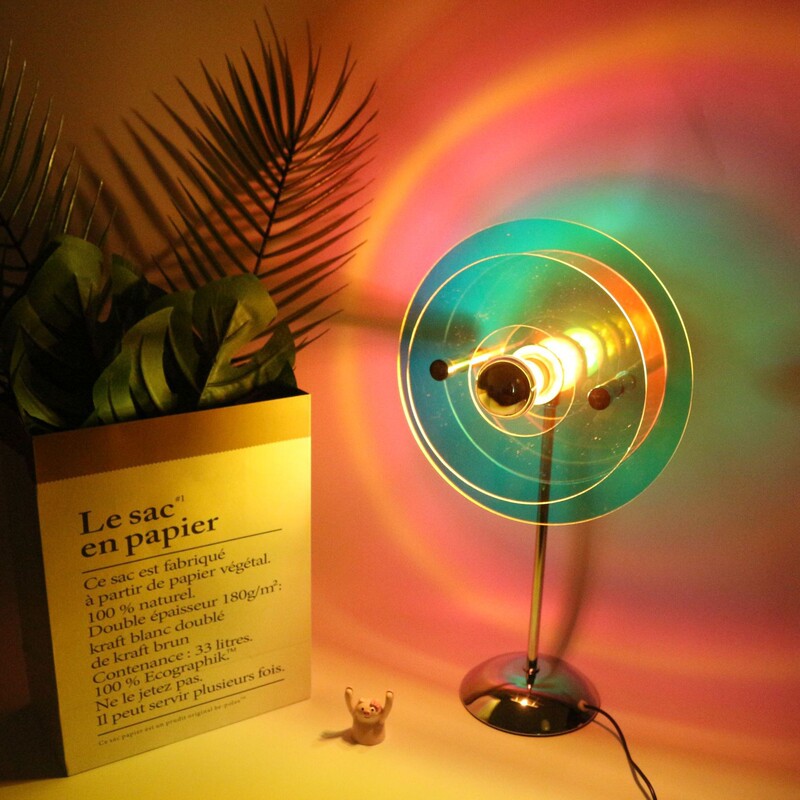 Colorful UFO Modern Space Age Bauhaus Bedroom Bedside Hotel Simple Homestay Silent Atmosphere Table Lamp