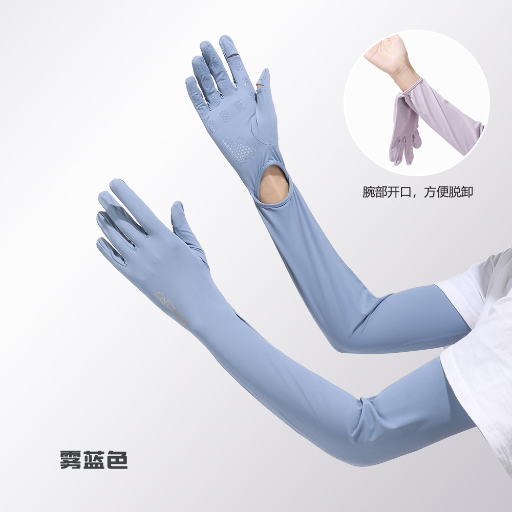 Verano al aire libre hielo seda sol protección oversleeve mujeres conducción protección solar protección UV guantes alargados antideslizante manga