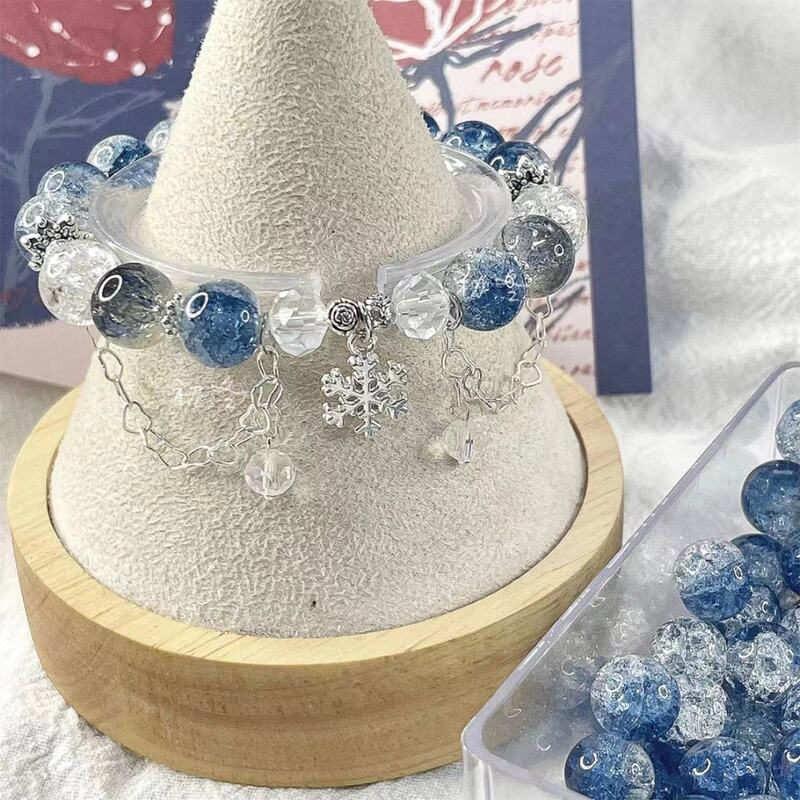 Iceland night little red book new derivative impression snowflake glaze bracelet Blue cool retro light luxury bracelet Iceland night little red book new derivative impression snowflake glaze bracelet Blue cool retro light luxury bracelet