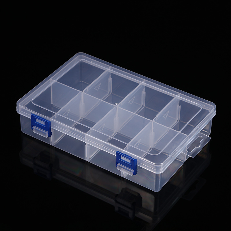 可拆分大号8格收纳盒 透明PP塑料盒元件零件盒首饰配件包装盒批发