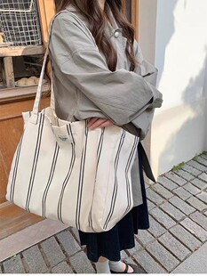 Capacious shopping bag, universal one-shoulder bag, Japanese and Korean