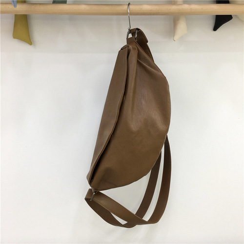 This season's high-end minimalist casual women's bag,  new model trendy summer texture soft PU leather crossbody dumpling bag