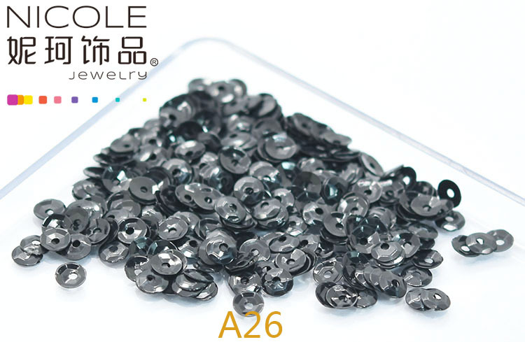 Austria importó lentejuelas 4mm cóncavo bordado francés Glitter Ropa Accesorios 10g Pack