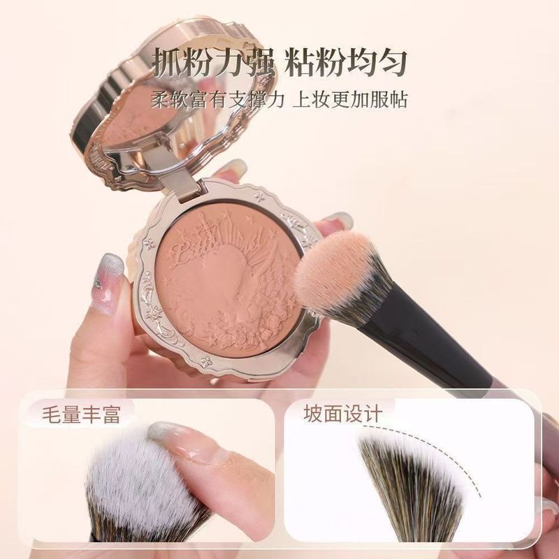 腮红刷斜坡面小扫把点彩刷腮红膏修容粉底刷化妆师专用沧州定妆|undefined