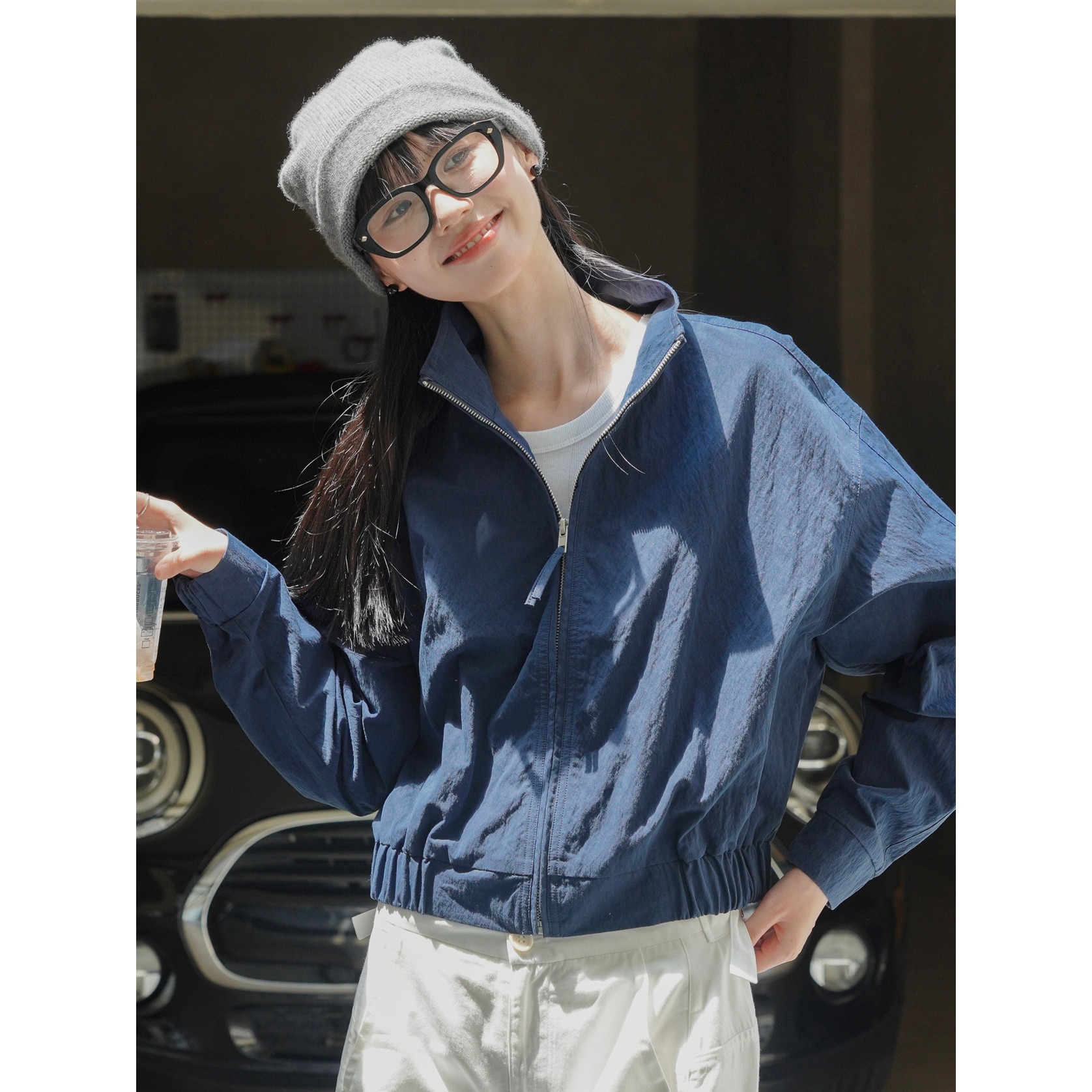 Louvre Autumn New Korean Retro Street Style High-Waisted Workwear Jacket Loose Silhouette Short Casual Coat for Women