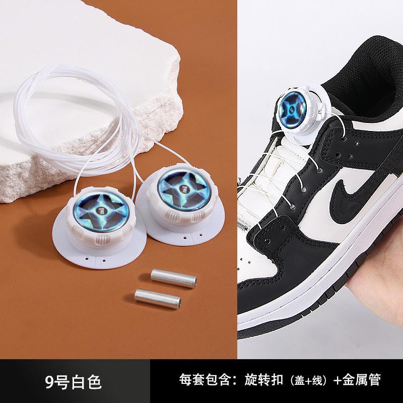 Nuevo desgaste simple zapato giratorio hebilla deportes cordón perezoso zapato libre hebilla anti-caída hebilla de alambre de acero hebilla giratoria cordón