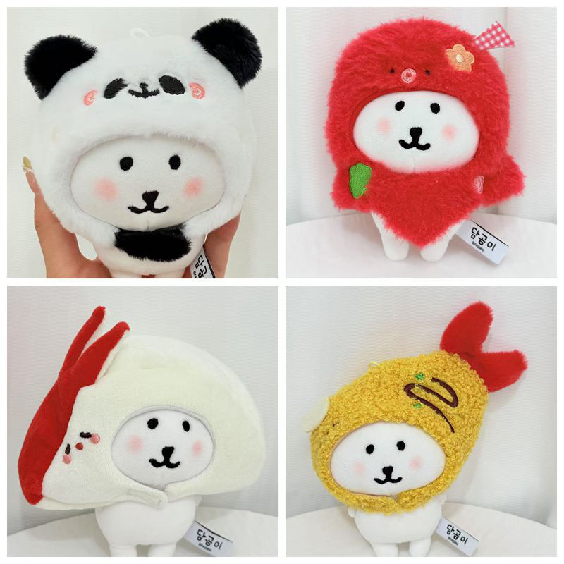Cute Banana Baby Clothes White Self-Mocking Bear Headgear 10cm Cotton Doll Clothes Decorative Doll Stuffed Headgear