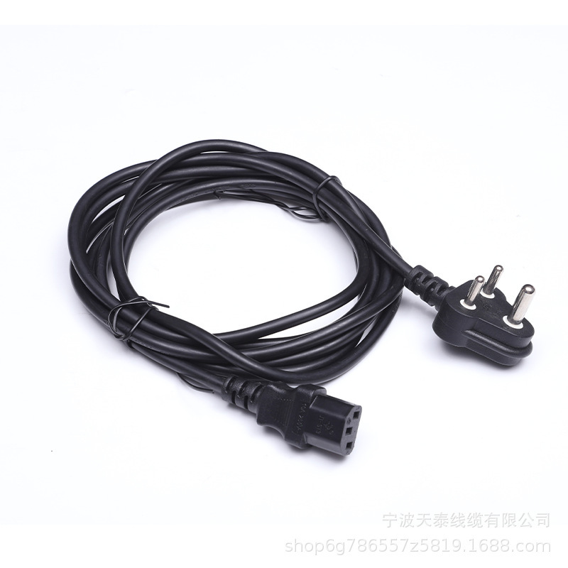 供应VDE电线南非电源线 16A插头AC线 防脱C13品字型10A250V延长线