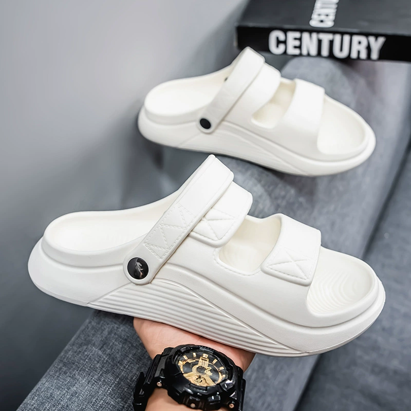 Летние мужские шлепанцы, нескользящие, с эффектом «попрыгунчика», спортивные пляжные сандалии для вождения, новая модель 2025 года