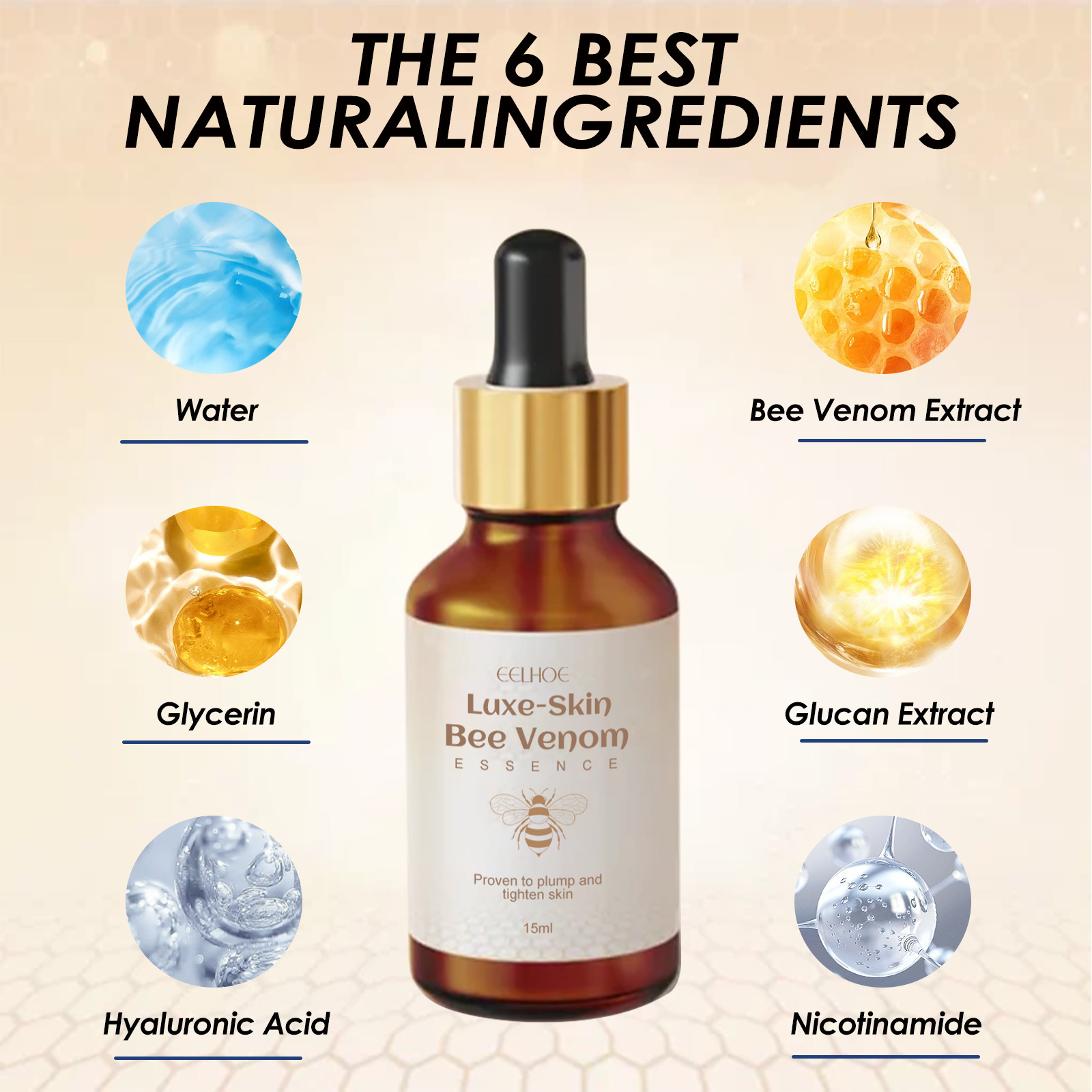 EELHOE Bee Venom to weaken facial fine lines, tighten moisturize skin, and prevent aging essence_voghion.com