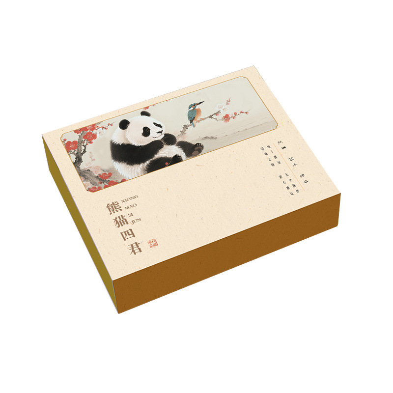 Forbidden City Cultural and Creative Panda Silk Coaster Chinese Style Gift for Foreigners Exhibition Souvenir Beijing Commemorative Gift