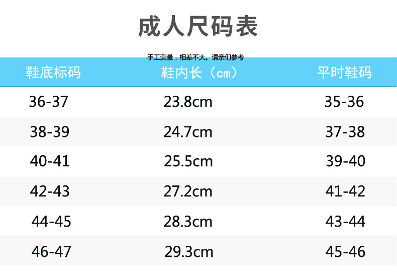 成人尺码表副本