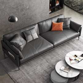 办公室商务沙发洽谈皮艺简约现代办公沙发组合大气接待老板沙发