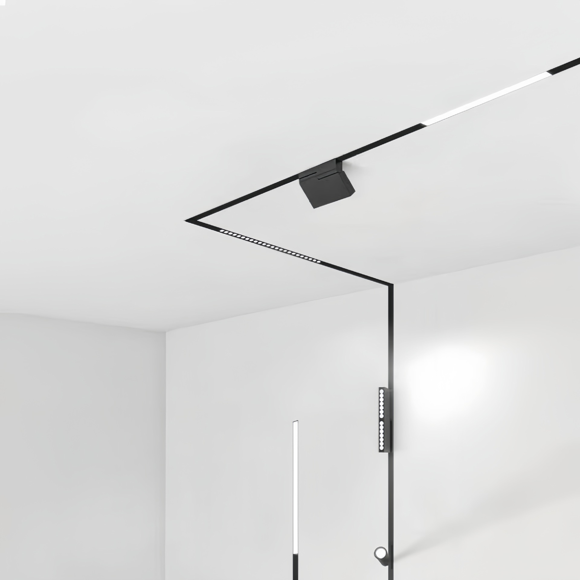 Lámpara de succión magnética led, sala de estar integrada, hogar, sin luz principal, fabricante, banda de riel de guía oculta, lámpara de riel de succión magnética