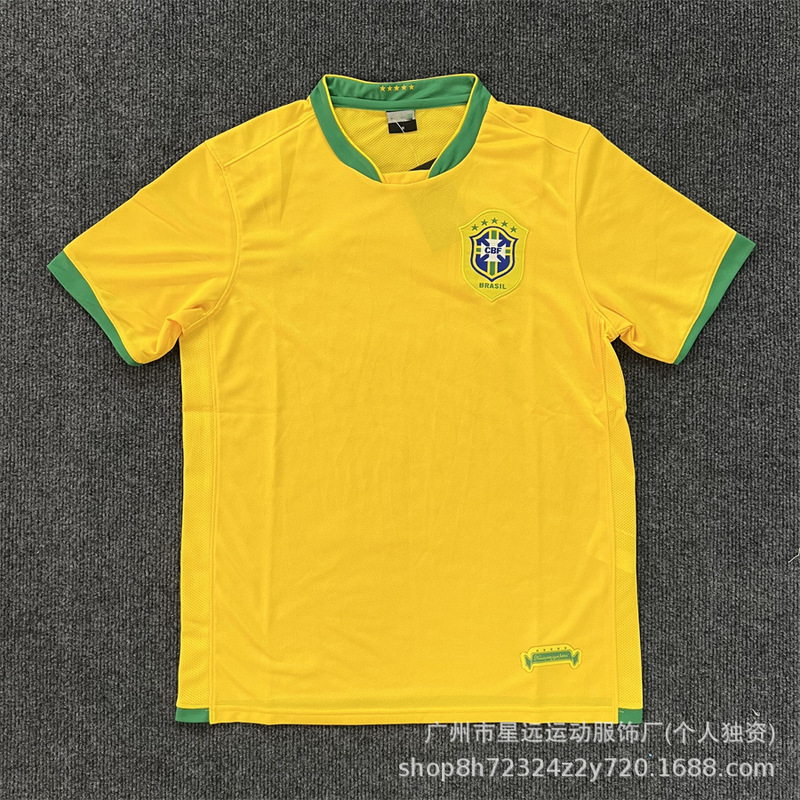批发retro2006巴西英格兰贝克汉姆阿根廷复古球衣世界杯足球服T恤|undefined