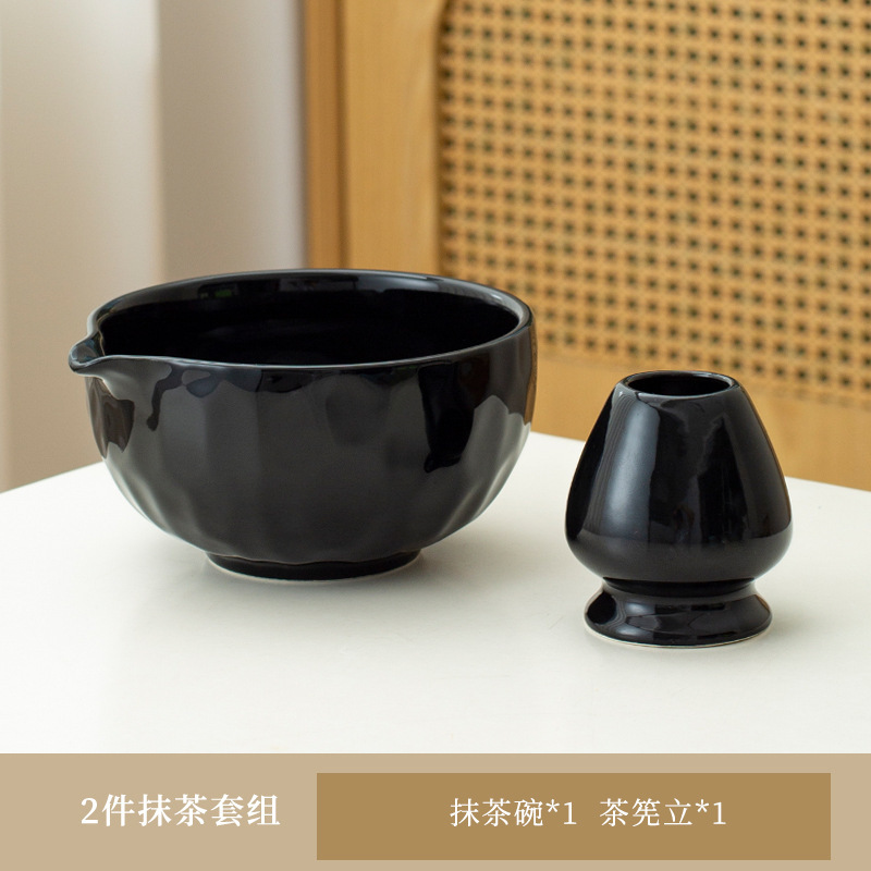 新款跨境日式陶瓷抹茶碗茶具套装茶刷宋代打抹茶工具竹茶筅百本立|undefined
