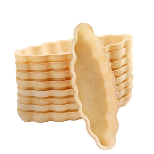 Qiyangfu Windproof Pine Rice Boat Hokkaido Boat-shaped Pastry Shell 45 Pieces Caramel Almond Crisp Small Leaf Crisp Baking Ingredients
