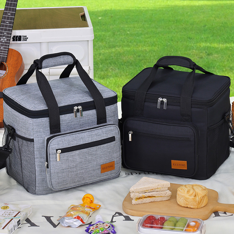 Bolso bento de almuerzo portátil de gran capacidad de Amazon Bolso de mano multifunción engrosado para picnic al aire libre