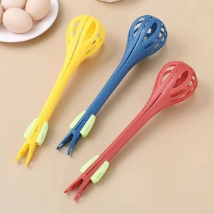 Multifunctional 3-in-1 Egg Beater, Food Tongs, Noodle Tongs, Egg Stirring Stick, Manual Baking Tool, Hand-Cranked