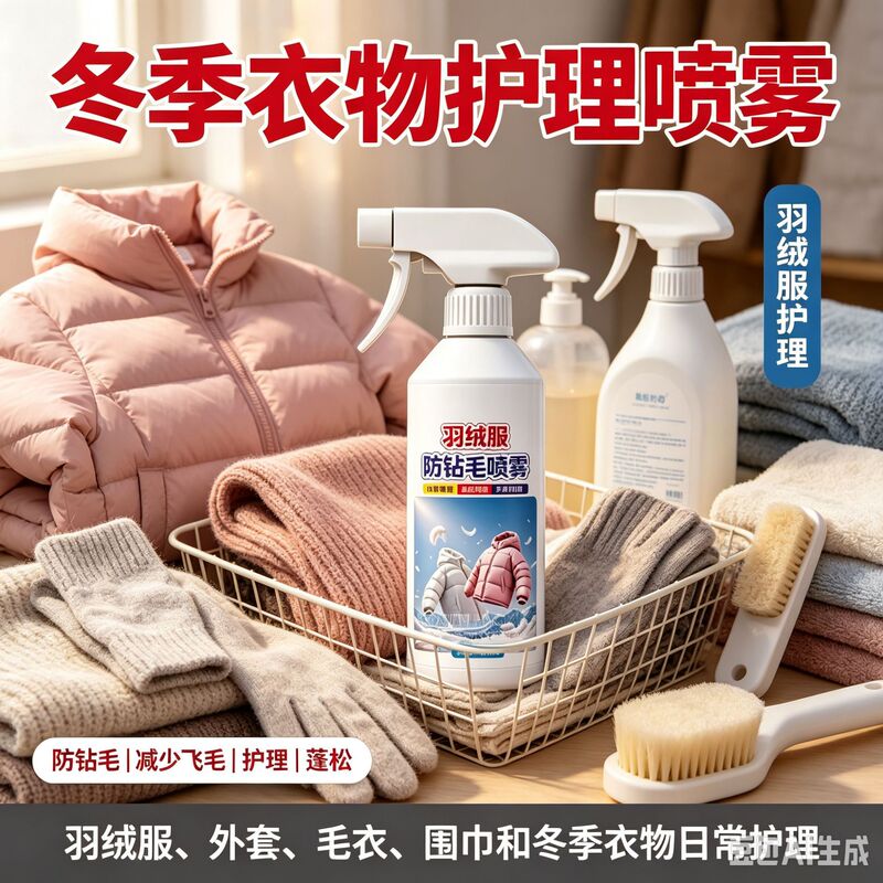 Down jacket anti-pilling spray, a garment care agent that reduces pilling, keeps down jackets fluffy and fresh, specifically designed for down jackets, coats, and hats