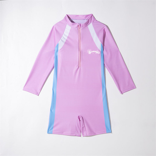 One-piece long-sleeved students, children's swimsuit, boys, middle and small children's shorts, swimsuit, swimsuit, surfing suit, baby boy