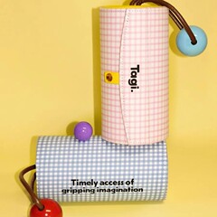 Tagi. 想象机灵信号面料多层旋转提手便携mini首饰盒高级化妆包女