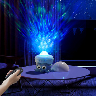 Cross-border octopus atmosphere lamp small table lamp bedroom usb water ripple projection creative gift night lamp projection lamp