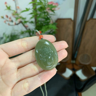 Jinyutang Xinjiang Hetian Jade Maitreya Buddha Lake Water Green Ice Is Permeable, Moisturizing, Clean and Delicate, Carved with a Smiling Buddha Laughing Heartily