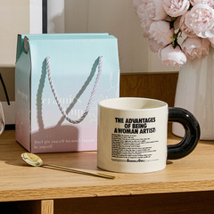 Female artist ceramic cup creative coffee cup girl milk cup office simple gift mugs ins 