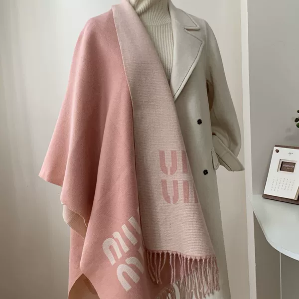 New Letter Solid Color Faux Cashmere Scarf Couple Style Sweet Foreign Trade Popular Warm Tassel Scarf Men Versatile Trendy