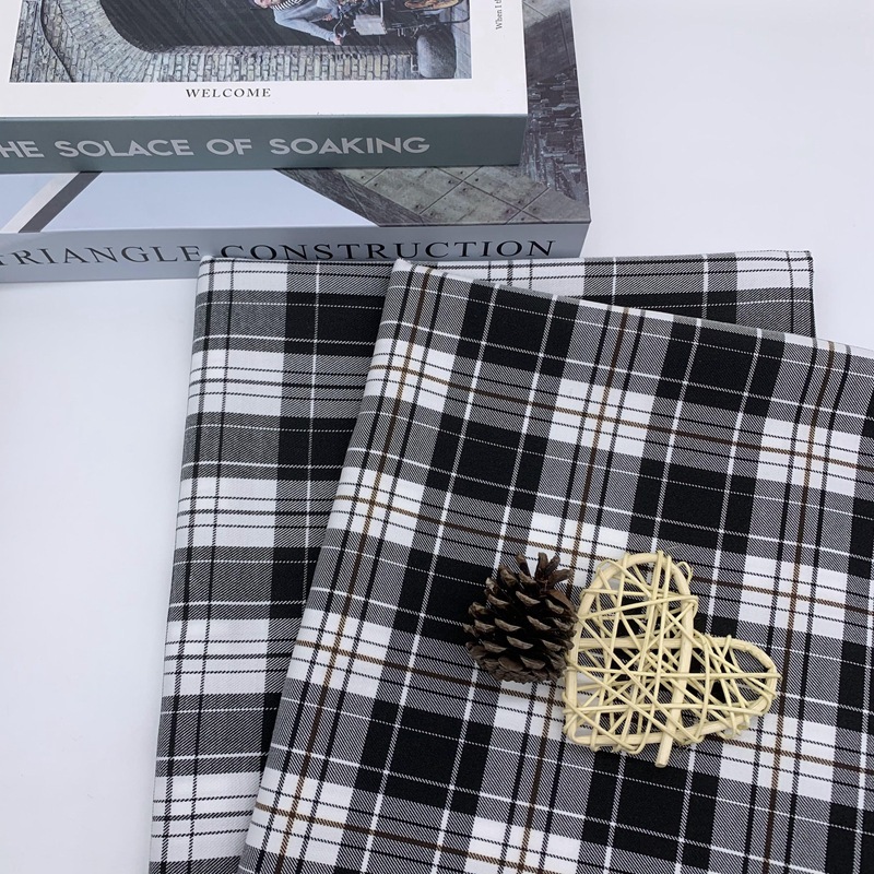 TR色织斜纹格子布童装西装裤料休闲外套衬衫箱包鞋帽时装装饰面料