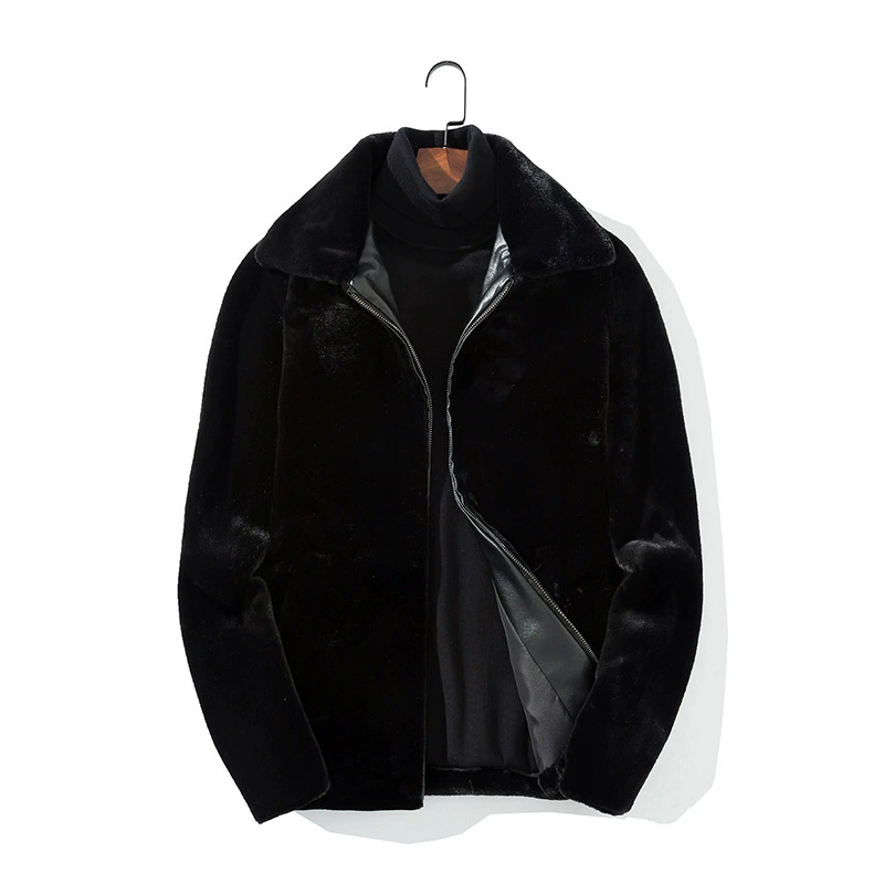 2021 осенне-зимнее Норковое повседневное пальто, мужское толстое теплое пальто с лацканами из искусственного меха