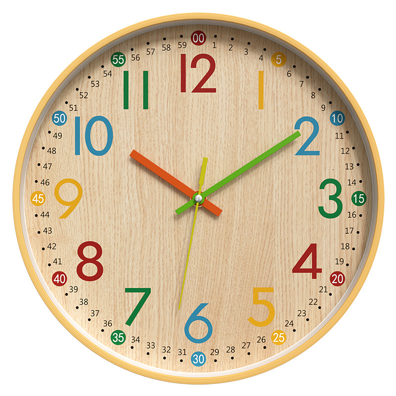 竹紋掛け時計石英時計寝室客間児童時計シンプル家庭時計爆発金12インチ30CM