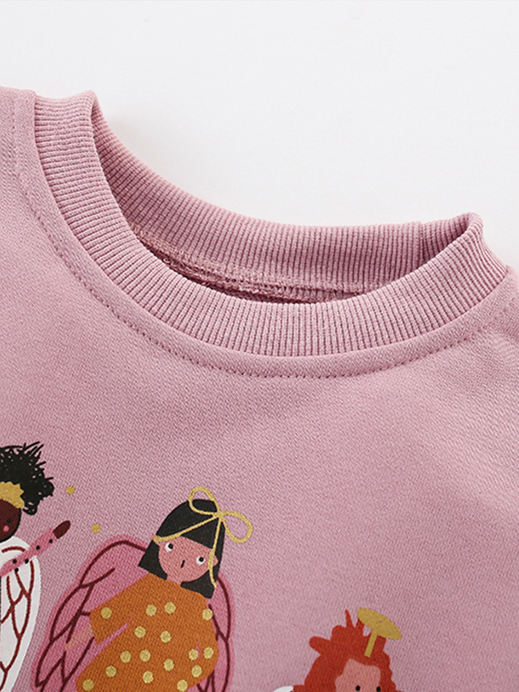 Cross-border malwee niñas suéter otoño y invierno nuevo estilo europeo y americano para niños de cuello redondo camiseta de manga larga ropa de niños