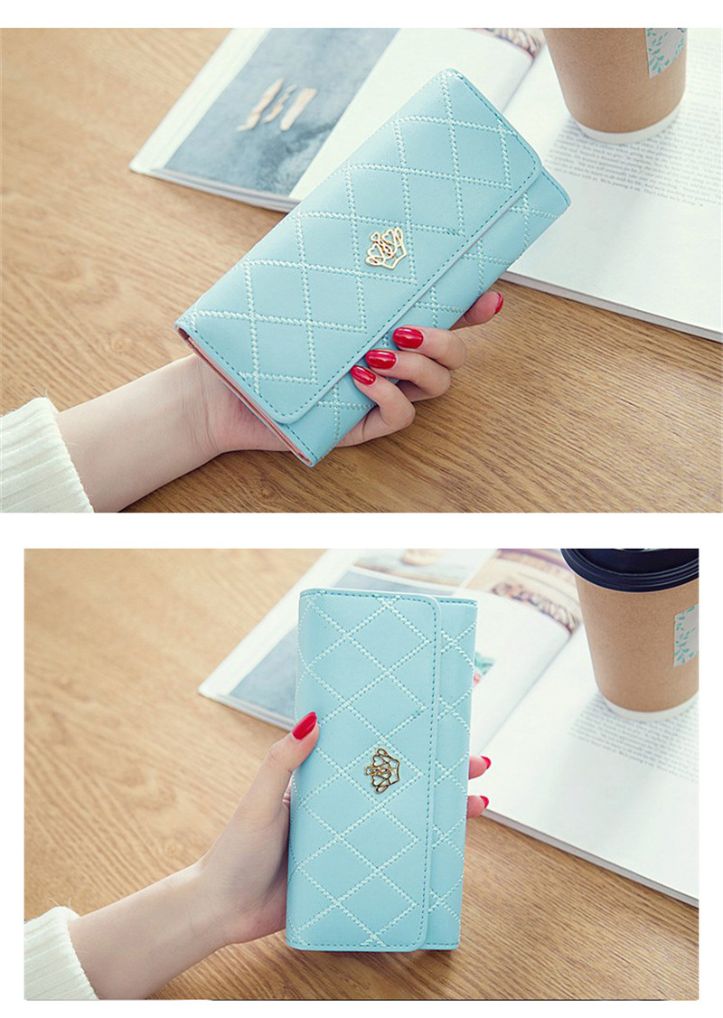 Women's Crown Solid Color Pu Leather Magnetic Buckle Wallets display picture 3