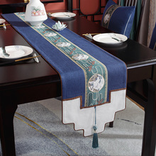 新中式禅意桌旗茶旗古典刺绣餐桌垫茶几电视柜盖布长条桌布床尾巾