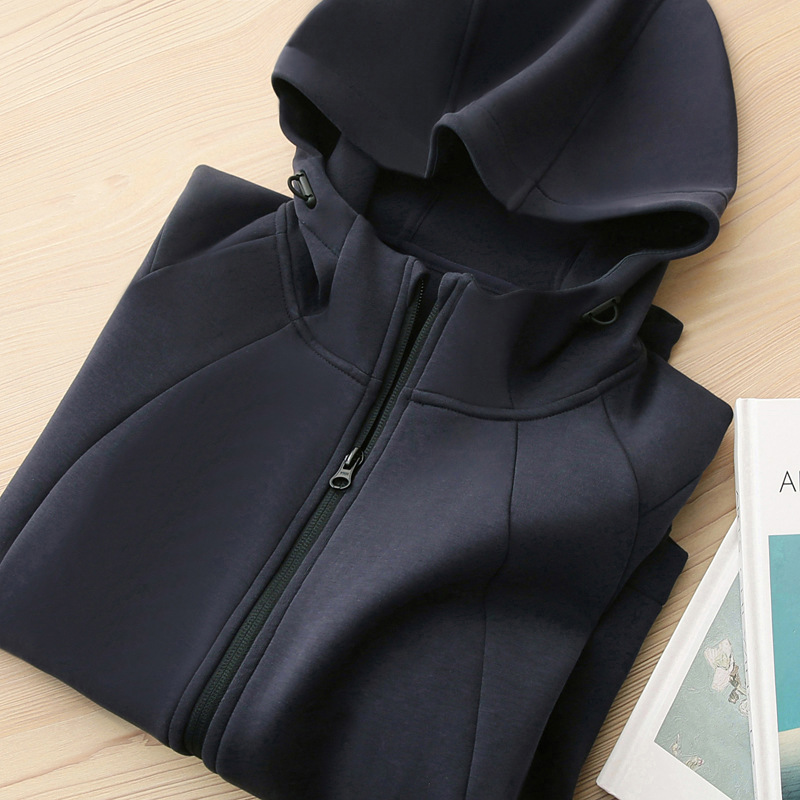 Lu's Home, Super Slimming! Autumn Slim Double Zipper Cardigan Air Cotton Sweatshirt Hooded Jacket Women's Spring & Fall Top