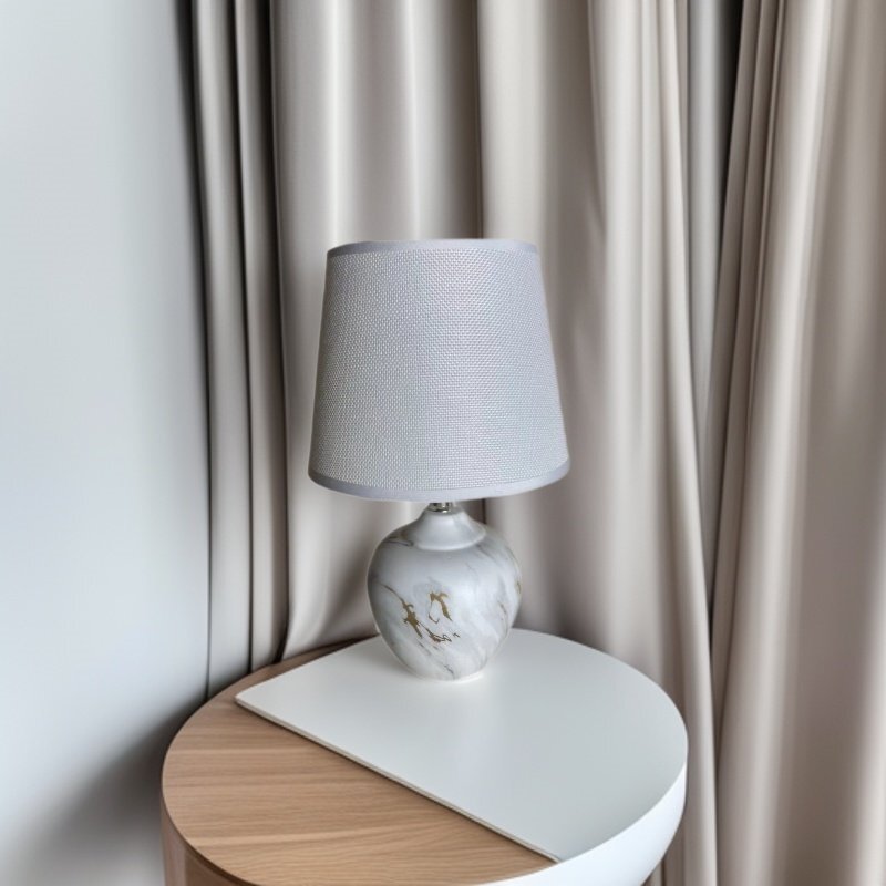 Lámpara de Mesa de Cerámica para Dormitorio de Cerámica y Lino, Luz de Lectura, para Dormitorio y Sala de Estar image 3