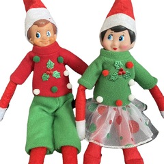 跨境聖誕書架精靈娃娃衣服Christmas elf精靈聖誕套裝廠家直銷